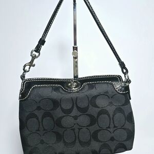 Authentic Coach Black Signature Wristlet